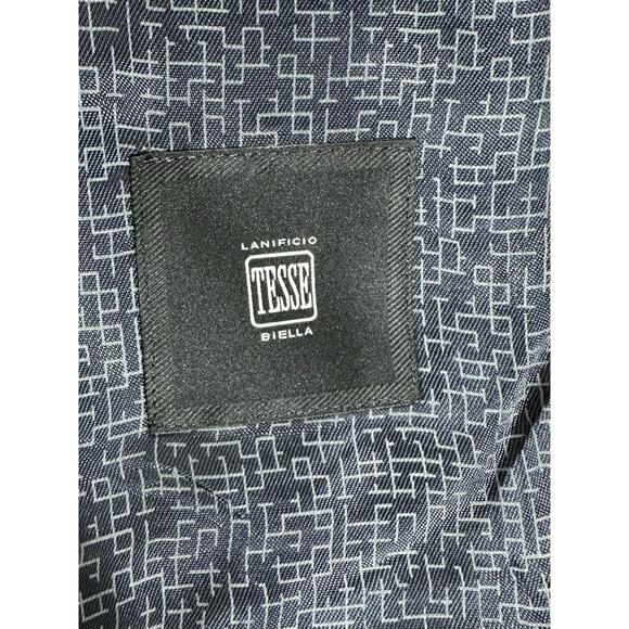 Boss Hugo Boss Mens Blazer Sport Coat Size 38 R Blue Tiny Geometric Viscose READ - Picture 5 of 13